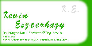 kevin eszterhazy business card